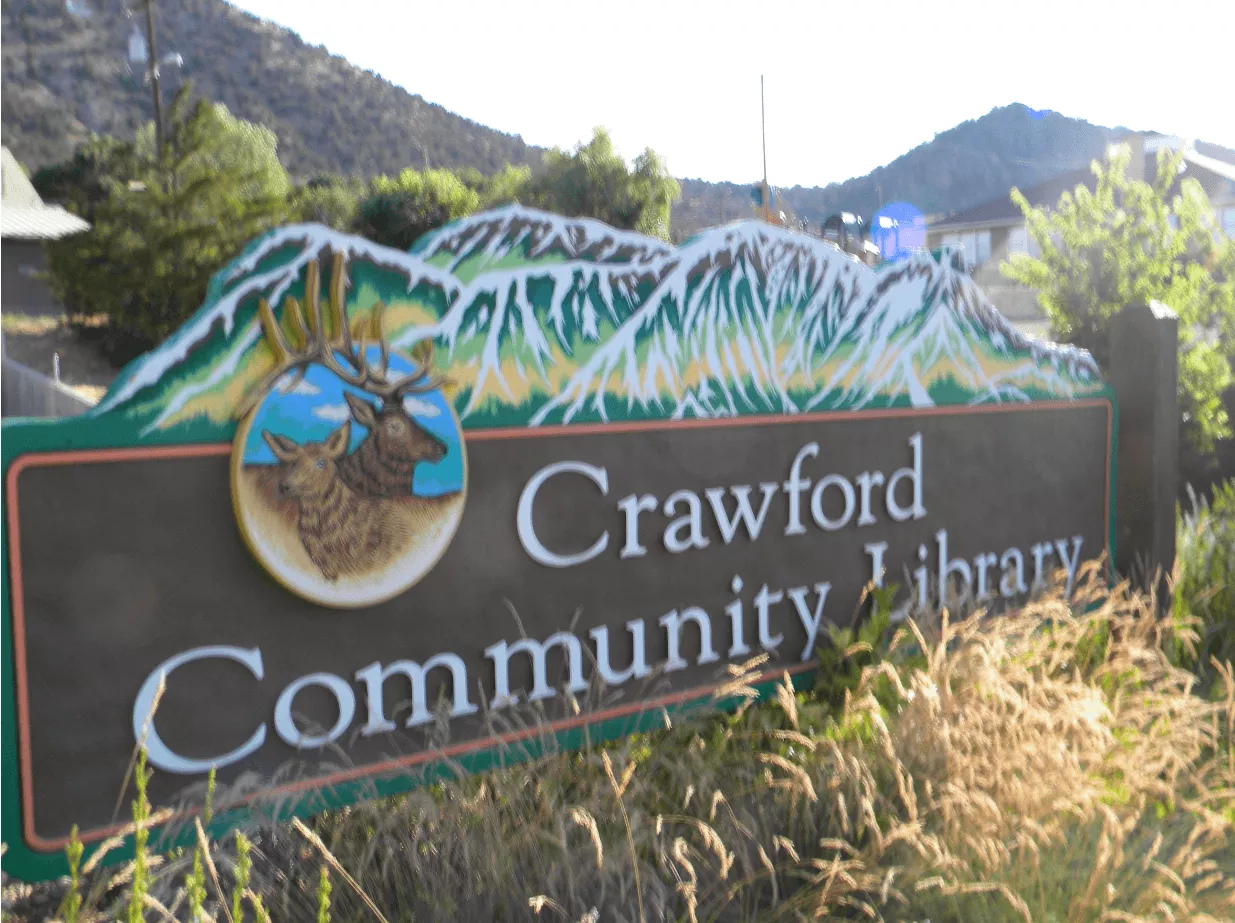 Crawford Library sign